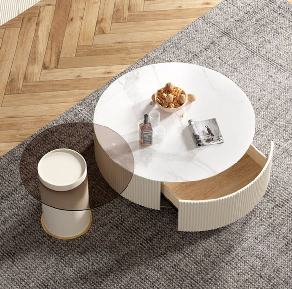 White wooden coffee table