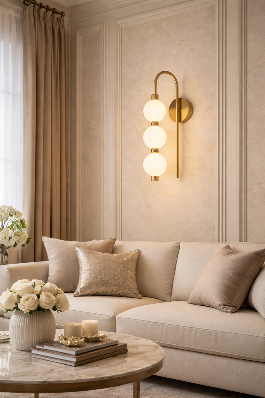 Golden LED wall lamp