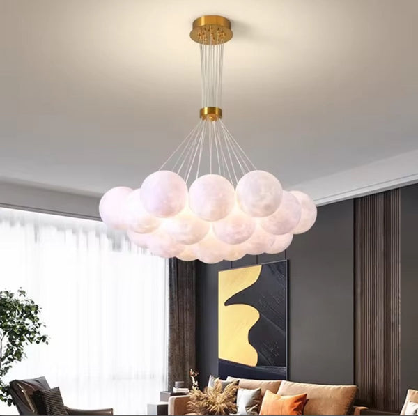 Modern planet inspired acrylic bubble chandelier
