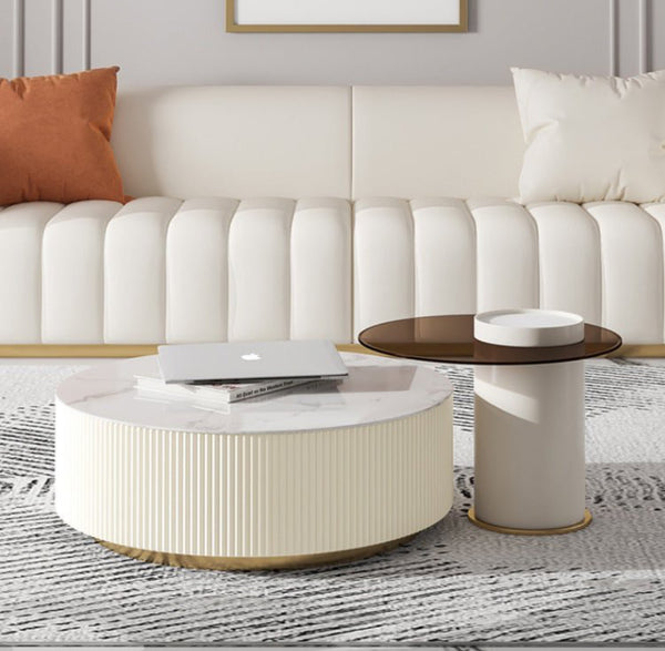 White wooden coffee table