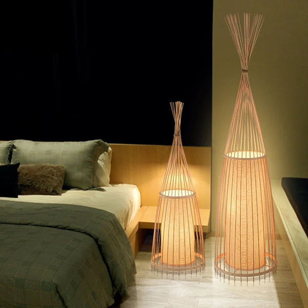 Bamboo floor lamp