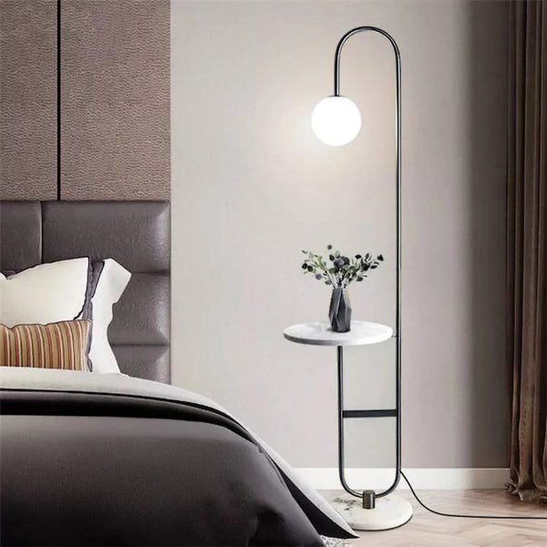 Double Marble Black Floor Lamp