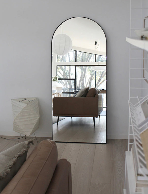 Arch Mirror in Black Frame size 150x70cm.