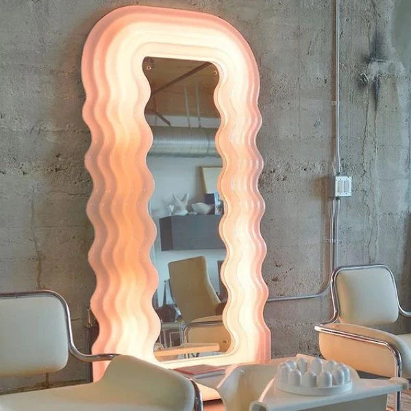 Floor mirror deals lights