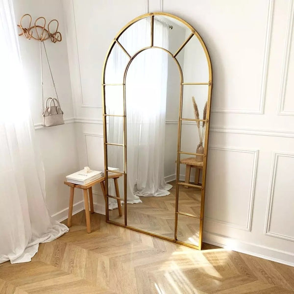 Window Arch Golden Mirror