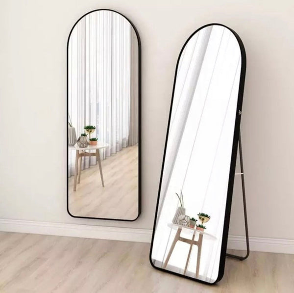 Arch Aluminum Frame Mirror with Floor Stand and Wall Hunger size 150x60cm